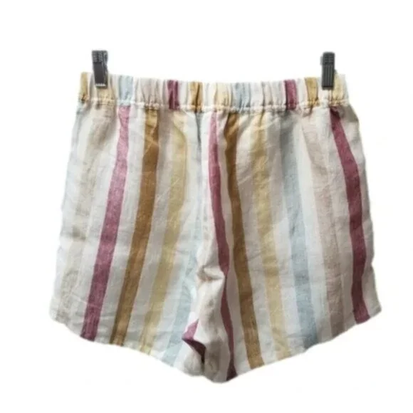 Madewell x Laude the Label Everyday Shorts in Painter Stripe 100% Linen M - Picture 4 of 13